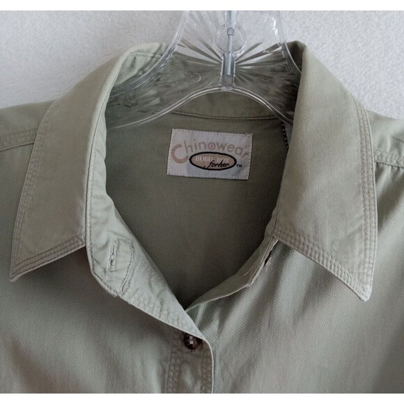 Chinowear Bugle Boy For Her Shirt  Women's Medium Green Button Down VTG - Picture 3 of 8